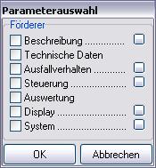 parameterauswahl